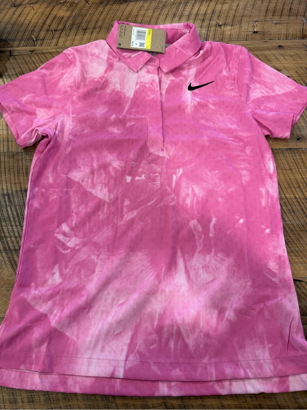 Nike Women’s Pink Tie-Dye Dry Fit Golf Shirt